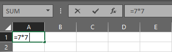 Brug af gangetegn i Excel.